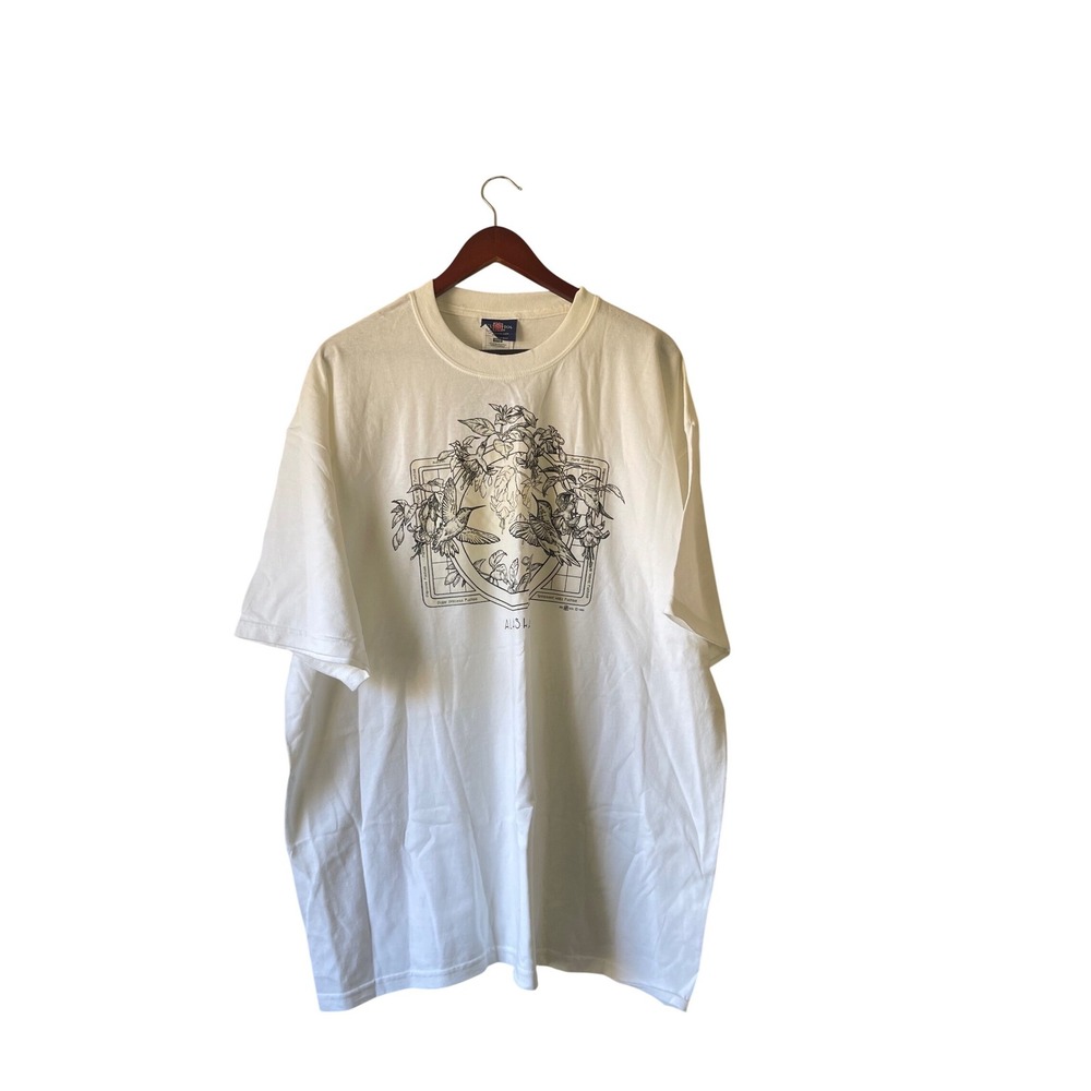 NWT 1999 Del Sol Alaska Hummingbird Color Changing Graphic T-Shirt White‎ XXL